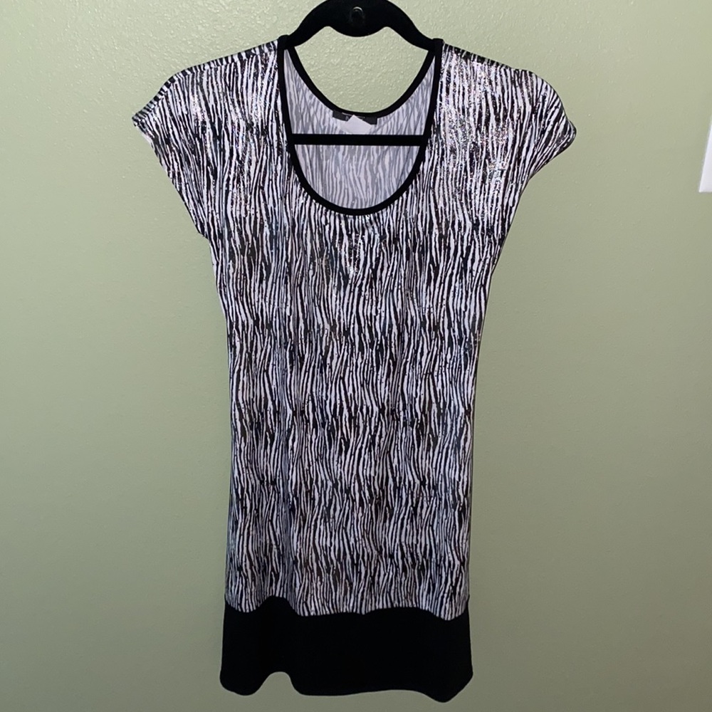Shimmering Zebra Striped Dress